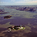 New York Harbor with The Statue of Liberty.