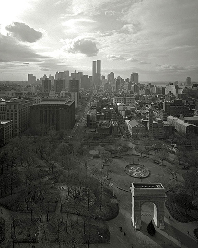 Looking South from Washington Square Park to the World Trade Center.