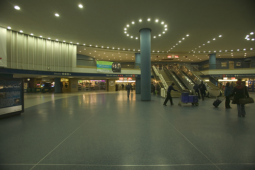 The main entrance at Penn Station