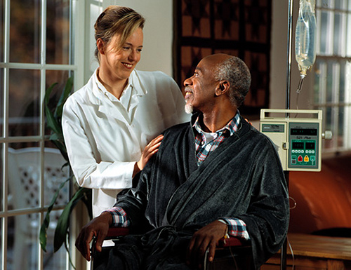 Patient care medical illustration