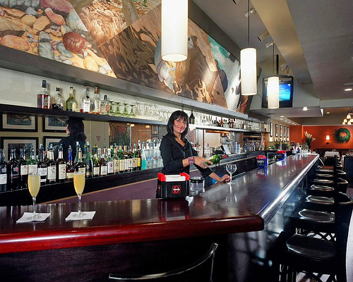 The Waitress at the Clarion Hotel Bar.