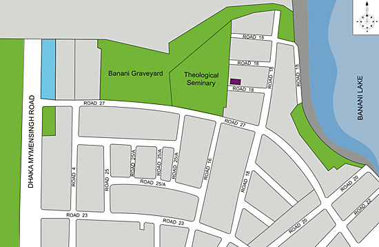 Shalizar Properties, Mohua Residence, Banani, Location Map.